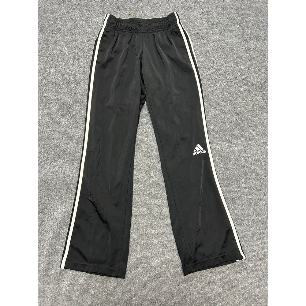 Adidas Pants Womens Size XS Black 3-Stripe Athletic Straight Leg Track Pants